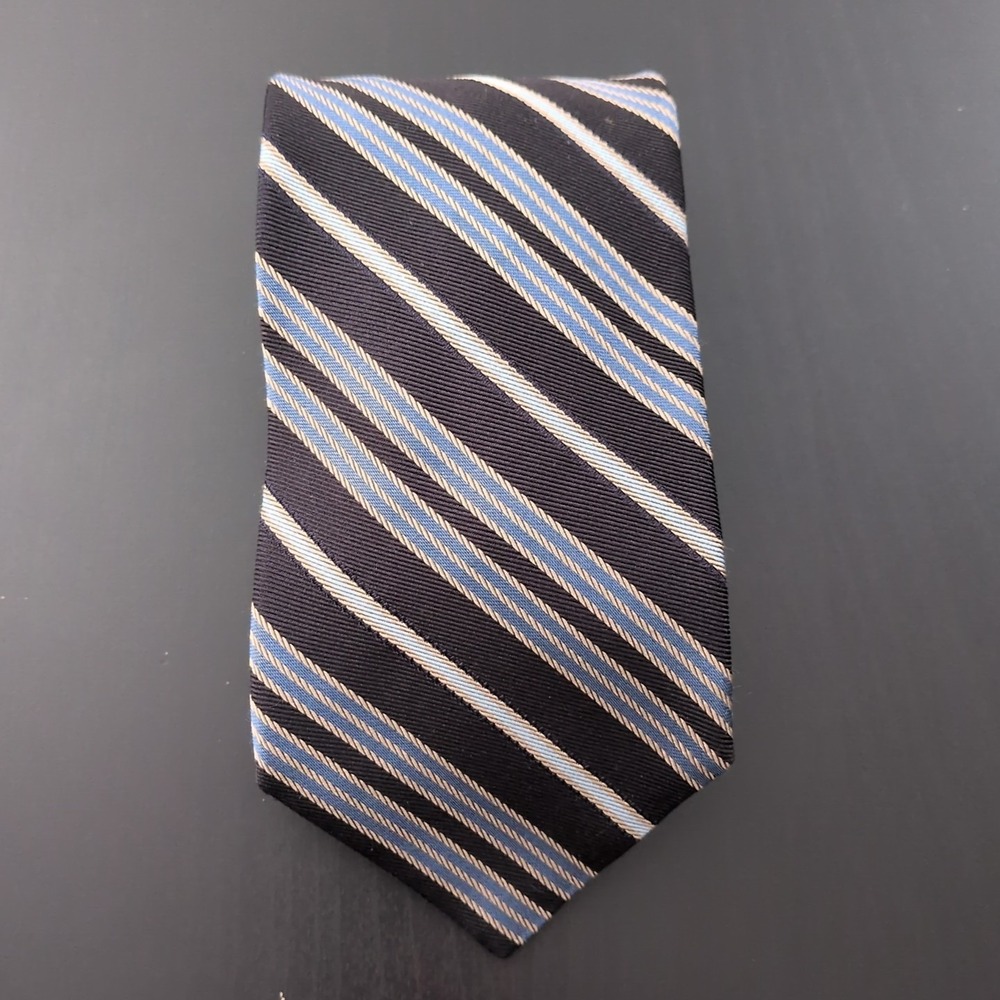Hart Schaffner Marx Silk Tie Multi Color Regimental Stripes Mens Necktie 60"